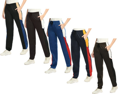 KAVYA Colorblock Women Brown, Multicolor, Black Track Pants