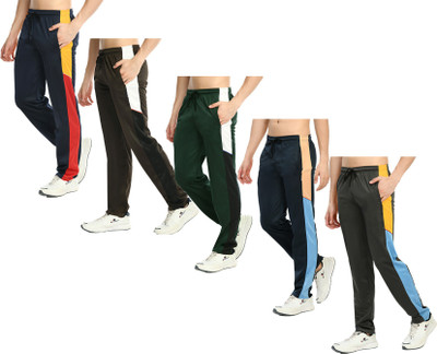 KAVYA Colorblock Men Grey, Dark Blue, Light Blue Track Pants