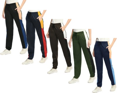 KAVYA Colorblock Women Dark Blue, Green, Black Track Pants