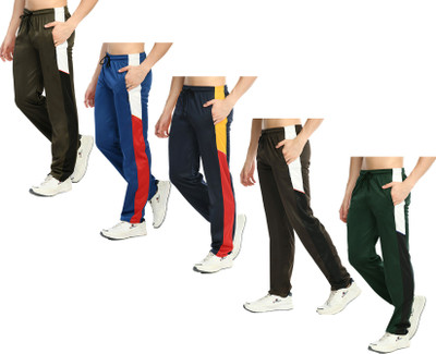 Indistar Colorblock Men Green, Brown, Dark Green Track Pants