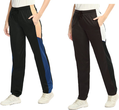 Indistar Colorblock Women Dark Green, Black Track Pants