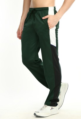 KAVYA Colorblock Men Green Track Pants