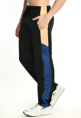 Indistar Colorblock Men Black Track Pants