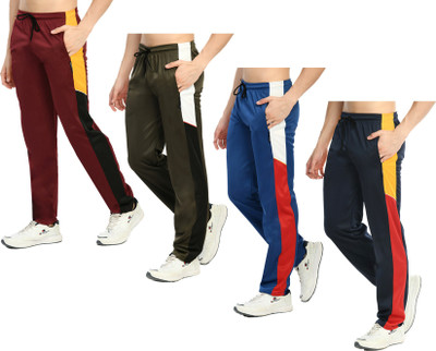 Indistar Colorblock Men Light Blue, Blue, Maroon Track Pants