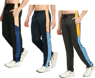 Indistar Colorblock Men Grey, Multicolor, Black Track Pants