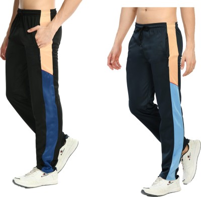 KAVYA Colorblock Men Dark Blue, Black Track Pants