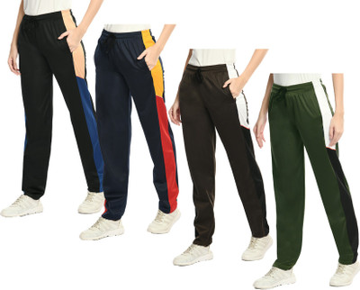 Indistar Colorblock Women Green, Brown, Black Track Pants