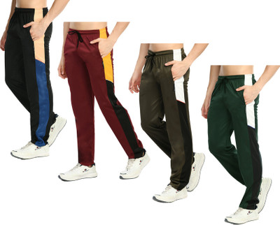 Indistar Colorblock Men Green, Dark Green, Black Track Pants