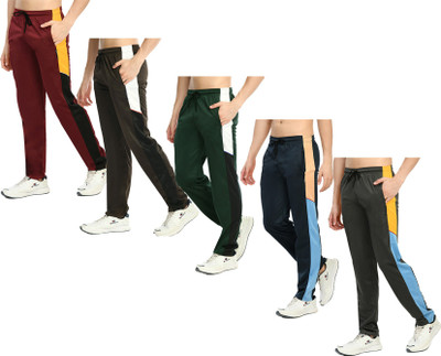 KAVYA Colorblock Men Grey, Dark Blue, Red Track Pants