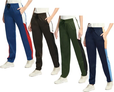 Indistar Colorblock Women Dark Blue, Green, Blue Track Pants