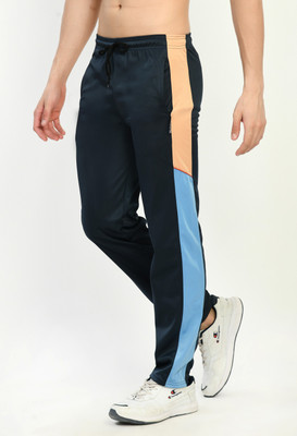 KAVYA Colorblock Men Dark Blue Track Pants