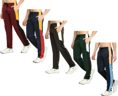 Indistar Colorblock Men Blue, Green, Maroon Track Pants
