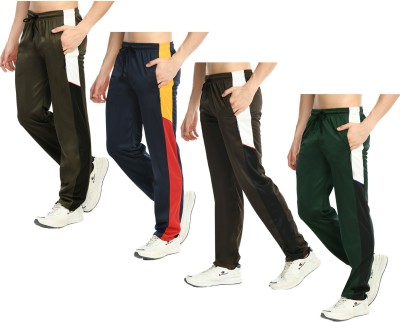 Indistar Colorblock Men Green, Brown, Dark Green Track Pants