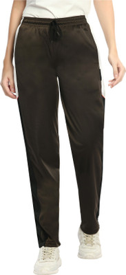 IndiWeaves Solid Women Brown Track Pants