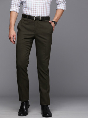 Raymond Slim Fit Men Dark Green Trousers
