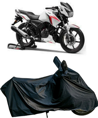 Autofly Waterproof Two Wheeler Cover for TVS(Apache RTR 160, Black)