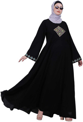BT - Being Traditional Nida Matte Self Design Abaya(Black)