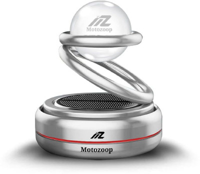 MOTOZOOP Multiple Fragrance Car Freshener Diffuser Metal Double Ring Crystal ball car Solar Perfume air freshener car Fragrance car Solar Rotating Perfume Dashboard Accessories car Organic Perfume (Silver)(1 Units)