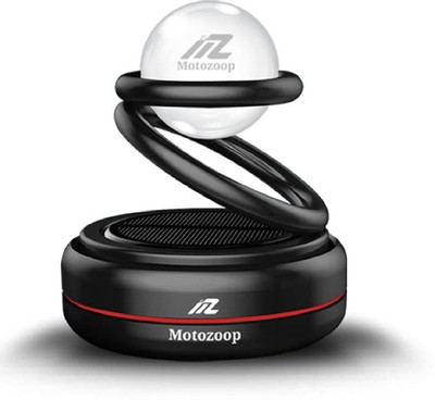 MOTOZOOP Multiple Fragrance Car Freshener Diffuser Metal Double Ring Crystal ball car Solar Perfume air freshener car Fragrance car Solar Rotating Perfume Dashboard Accessories car Organic Perfume (Black)(1 Units)
