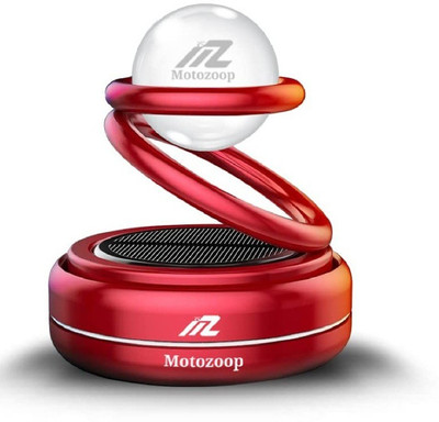 MOTOZOOP Multiple Fragrance Car Freshener Diffuser Metal Double Ring Crystal ball car Solar Perfume air freshener car Fragrance car Solar Rotating Perfume Dashboard Accessories car Organic Perfume (Red)(1 Units)