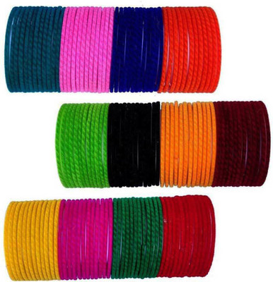 DURGANSH Glass Zircon Bangle Set(Pack of 10)