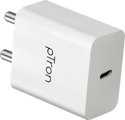 PTron 20 W Quick Charge 3 A Wall Charger for Mobile(White)
