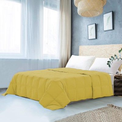 Indian Kingdom Solid Double Comforter for  AC Room(Microfiber, Gold Yellow)