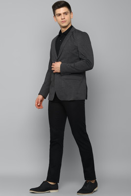 LOUIS PHILIPPE Solid Single Breasted Formal Men Blazer(Grey)
