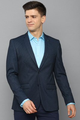 Allen Solly Self Design Single Breasted Formal Men Blazer(Dark Blue)