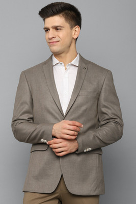 Allen Solly Self Design Single Breasted Formal Men Blazer(Brown)
