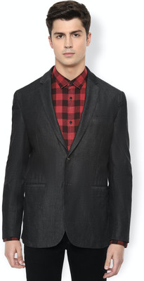 VAN HEUSEN Solid Single Breasted Formal Men Blazer(Grey)