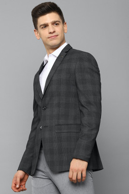 Allen Solly Checkered Single Breasted Formal Men Blazer(Grey)