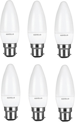HAVELLS 2.8 W Basic Candle B22 Decorative Bulb(Yellow, Pack of 6)