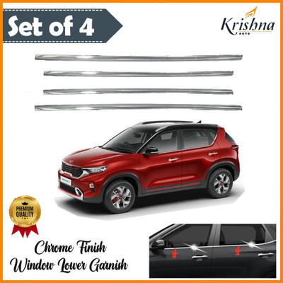 KRISHNA AUTO Lower Window Garnish (Chrome) Compatible withKIA Sonet 2021 Chrome Kia 1 Series Side Garnish