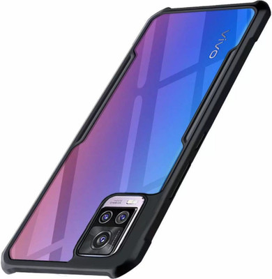 Pop Ace Back Cover for vivo v20(Black, Transparent, Shock Proof, Pack of: 1)