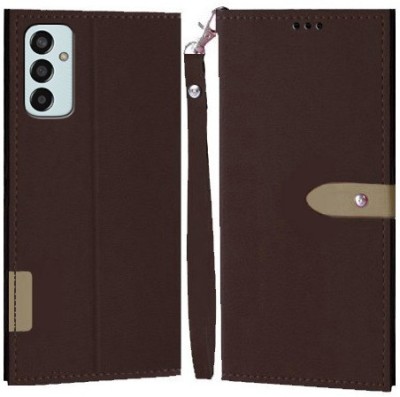YAYAVAR Flip Cover for Samsung Galaxy F13(Brown, Grip Case, Pack of: 1)