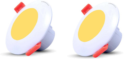ambert 3watt led warm white deep light pack of-2 Ceiling Light Ceiling Lamp(Yellow)
