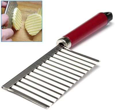 ActrovaX Steel Potato Chip Slicer Dough Vegetable Fruit Crinkle Wavy Slicer Knife Vegetable & Fruit Grater & Slicer(1 x Crinkle Slicer Knife)