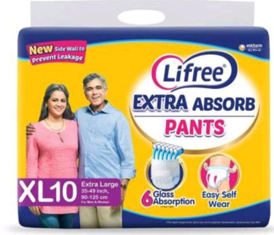 LIFREE Extra Absorb Pants XL Adult Diapers - XL(10 Pieces)