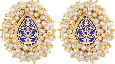 Ashmita Creation Pearls Beaded Gold Plated Stud Earring Brass Stud Earring