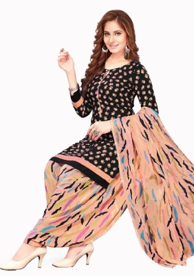 RENSILAFAB Crepe Printed Kurta & Patiyala Material