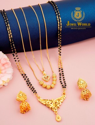 Jewel WORLD Brass, Copper Gold-plated Gold, Black Jewellery Set(Pack of 1)
