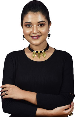 DOM Oxidised Silver Multicolor Jewellery Set(Pack of 1)