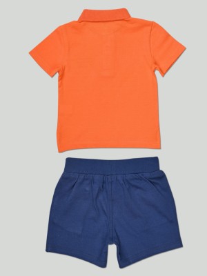 Zalio Baby Boys Casual T-shirt Shorts(Orange/Blue)