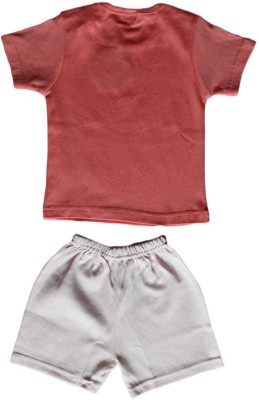 Gro Baby Boys & Baby Girls Party(Festive) T-shirt Shorts(white)