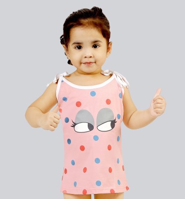 The Panda Ant Spaghetti Top For Baby Girls(Pink, Pack of 1)