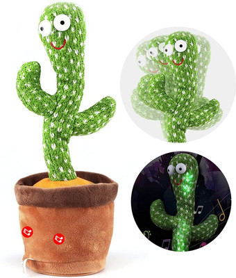 Toyvala Dancing Cactus Musical Toy Can Sing, Wriggle & Repeat The Recording-34(Green, Brown)