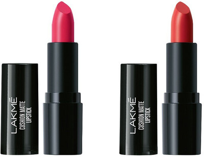 Lakmé Cushion Matte Lipstick Kit (Pink Ruby, Red Blaze,, 9 g)