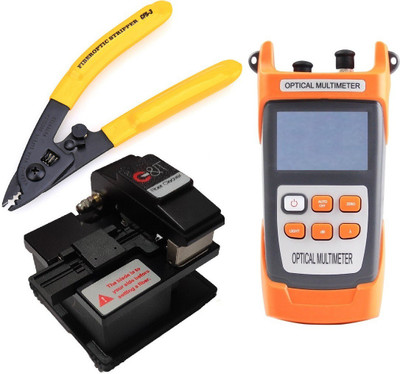 Techtest 2 In 1 Optical Fiber Power Meter With G&T0712 Fiber Cleaver and 3 Hole Stripper Digital Multimeter(Multicolor 2000 Counts)