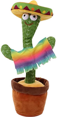 Kids Mandi Chargeable Dancing Cactus Talking Plush Toy Wriggle & Singing Recording Repeat(Multicolor)
